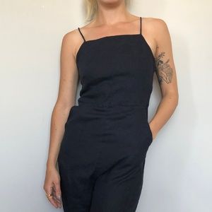 Nice Martin 100% Linen Spaghetti Strap Jumpsuit